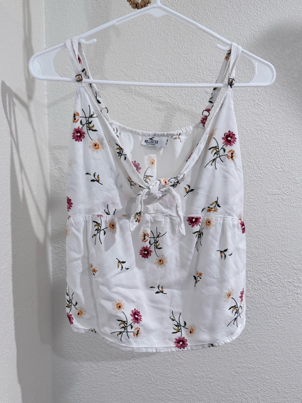 Hollister Co. white floral tank top